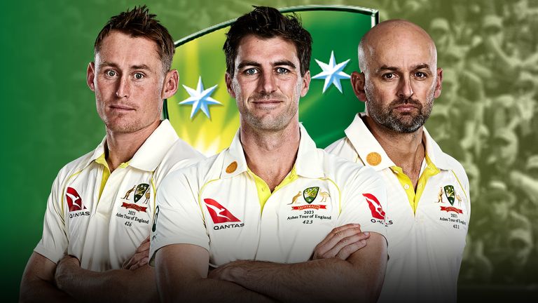 Marnus Labuschagne, Pat Cummins, Nathan Lyon, Australia (PA Images)