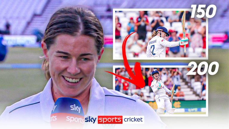 Tammy Beaumont after scoring 200 against Australia
