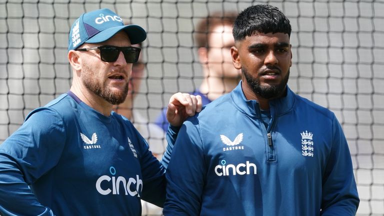 Rehan Ahmed joined up with the England camp ahead of the second Test at Lord's 