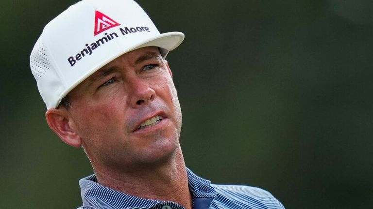 Chez Reavie watches his shot from the 15th tee during the final round of the Travelers Championship golf tournament at TPC River Highlands, Sunday, June 25, 2023, in Cromwell, Conn. (AP Photo/Frank Franklin II)