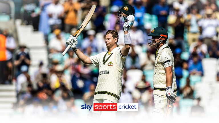 Steve Smith reaches his 100 at The Oval