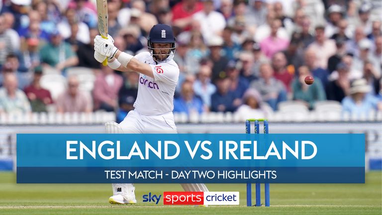 Highlights of the second day&#39;s play between England and Ireland at Lord&#39;s.