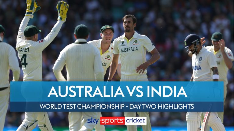 Highlights of the second day from the World Test Championship final between Australia and India at The Oval.