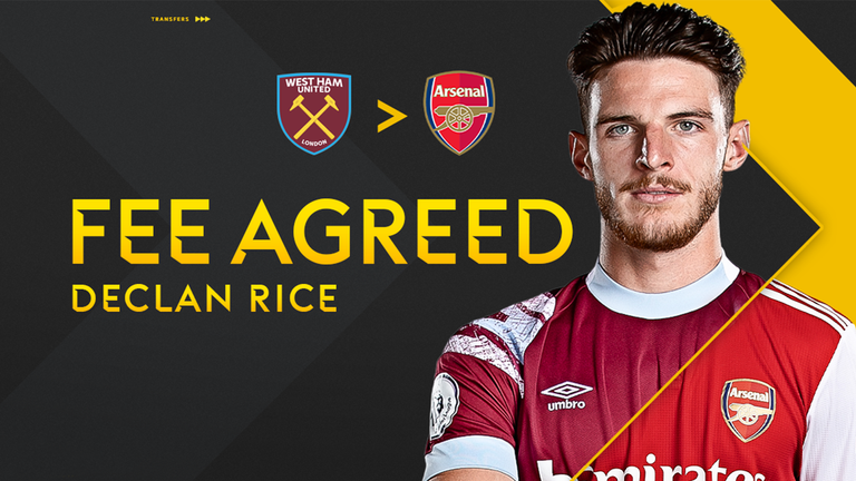 Declan Rice Arsenal West Ham fee agreed