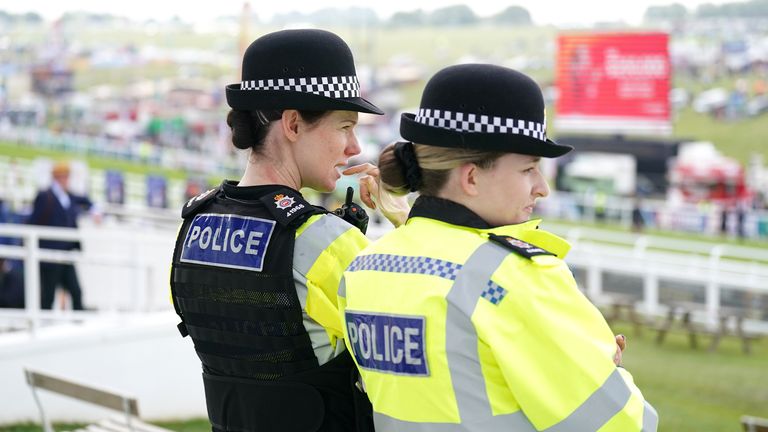 There was a heightened police presence at Epsom on Derby day