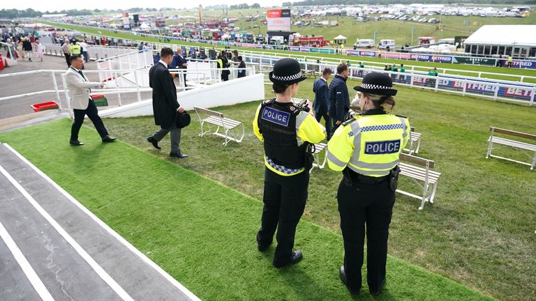 Police presence at the Derby