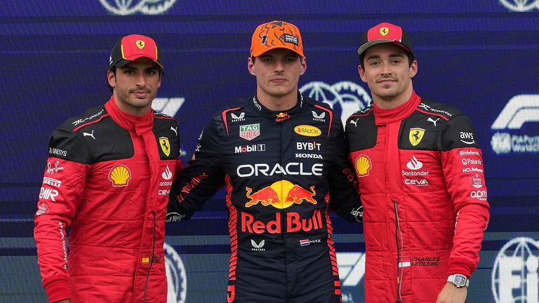 Max Verstappen will start the Austrian GP on the front row from Charles Leclerc