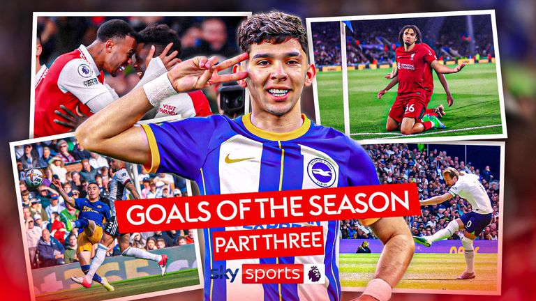 Take a look at a selection of the best goals of the 2022-23 Premier League season, featuring strikes from Harry Kane, Kevin De Bruyne and Bukayo Saka.