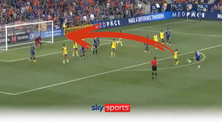 FC Cincinnati&#39;s Alvaro Barreal scored this outrageous volley in the  US Open Cup quarter-finals against the Pittsburgh Riverhounds.