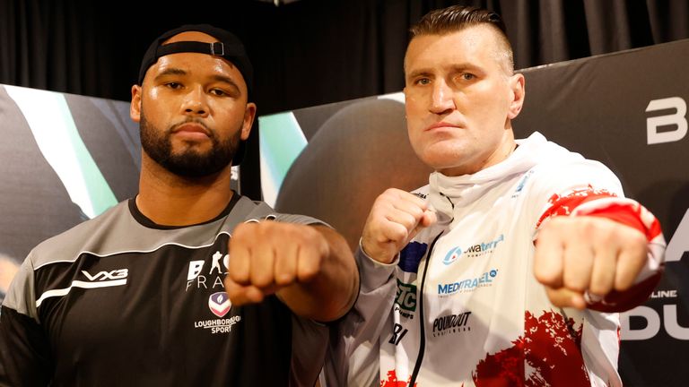 The two heavyweights pose ahead of Friday&#39;s contest (Photos: Lawrence Lustig/BOXXER)