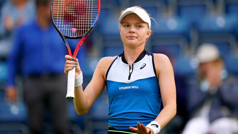 Harriet Dart after winning her Women's Singles match against Jodie Burrage on day two of the Rothesay Classic Birmingham at Edgbaston Priory Club. Picture date: Tuesday June 20, 2023.