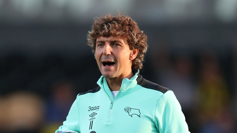 Inigio Idiakez during his time as assistant at Derby County