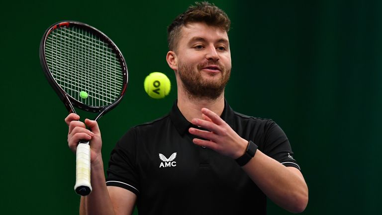 Jonny O&#39;Mara of Scotland during a practice session at the Westburn Tennis Centre prior to the Battle of the Brits at P&J Live Arena on December 20, 2022 in Aberdeen, Scotland. (Photo by Mark Runnacles/Getty Images for Battle of the Brits)