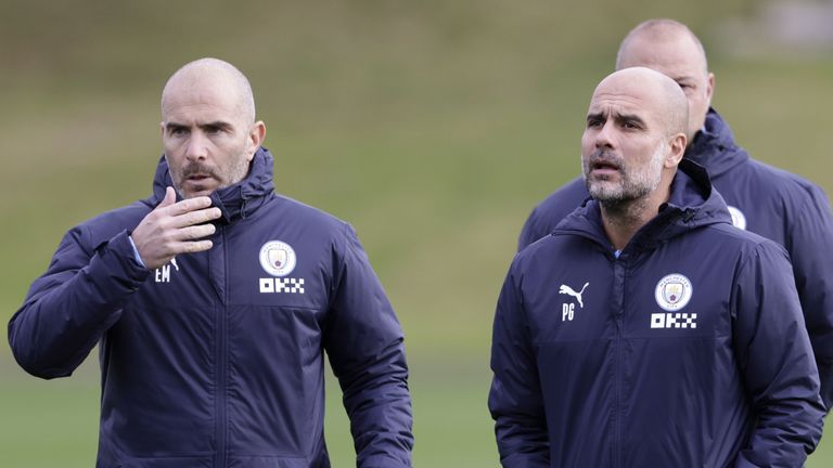 Enzo Maresca (left) is currently assistant manager to Pep Guardiola's Manchester City