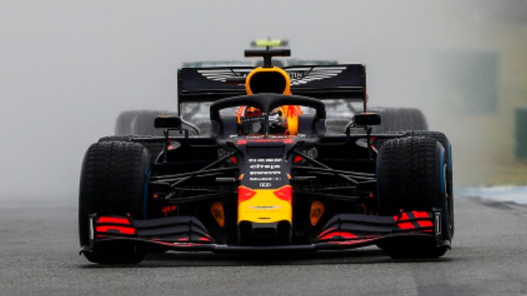 Max Verstappen on his way to victory at the 2019 German Grand Prix