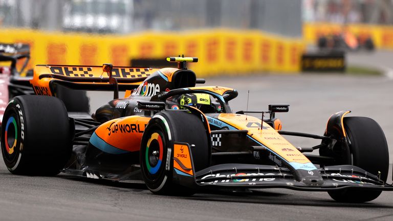 Lando Norris drives the McLaren at the Canadian GP