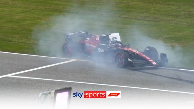 Valtteri Bottas spun his Alfa Romeo and couldn&#39;t get his car going again as a red flag was issue during Q1 in Austria.