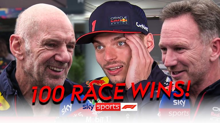 Max Verstappen, team principal Christian Horner and chief technical officer Adrian Newey all hailed Red Bull&#39;s 100th victory at the Canadian Grand Prix.