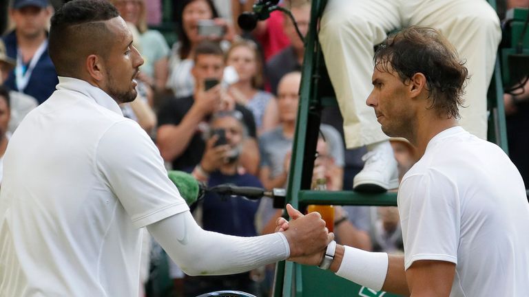 Nick Kyrgios was knocked out in the second round of Wimbledon in 2019 by Rafael Nadal