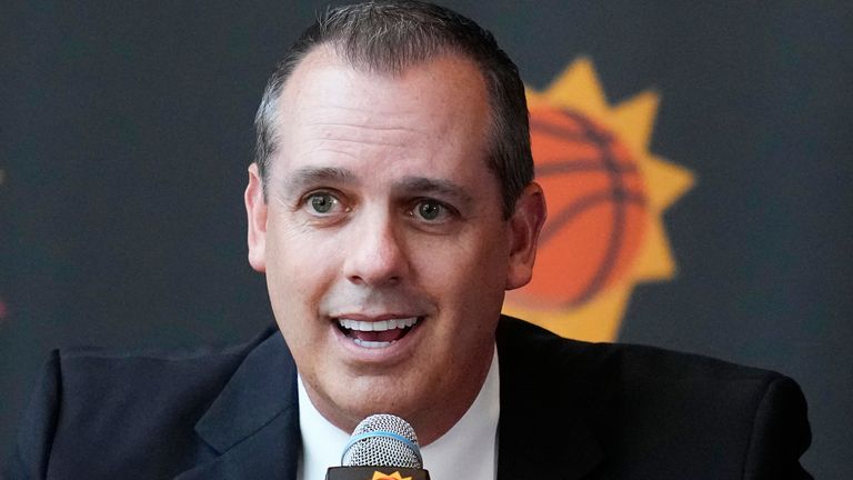 Phoenix Suns new head coach Frank Vogel speaks during a news conference