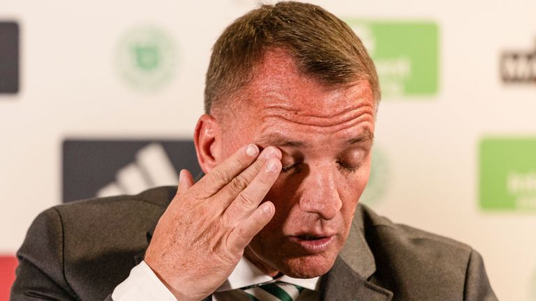 GLASGOW, SCOTLAND - JUNE 23: Brendan Rodgers is unveiled as the new Celtic manager at Celtic Park for the second time, on June 23, 2023, in Glasgow, Scotland. (Photo by Craig Foy / SNS Group)
