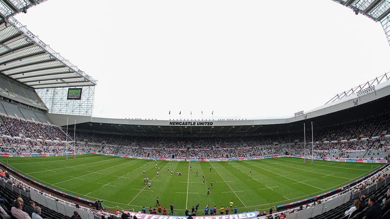 Picture by Paul Currie/SWpix.com - 04/06/2023 - Rugby League - Betfred Super League Magic Weekend - Wakefield Trinity v Leigh Leopards - St. James&#39; Park, Newcastle, England - A general view during play
