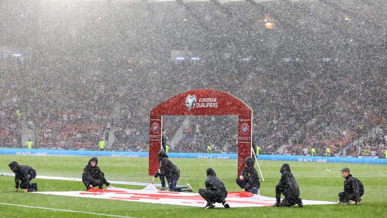 GLASGOW, ESCOCIA - 20 DE JUNIO: Pre-partido de la marca del calificador europeo durante un calificador de la UEFA Euro 2024 entre Escocia y Georgia en Hampden Park, el 20 de junio de 2023, en Glasgow, Escocia.  (Foto por Craig Williamson/Grupo SNS)