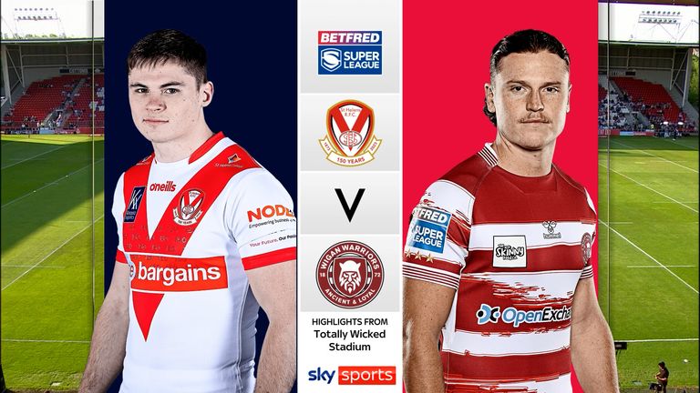 Highlights of the Super League clash between St Helens and Wigan Warriors