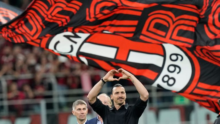 Ibrahimovic gave a speech to fans at the end of the final game of his Milan contract - and career