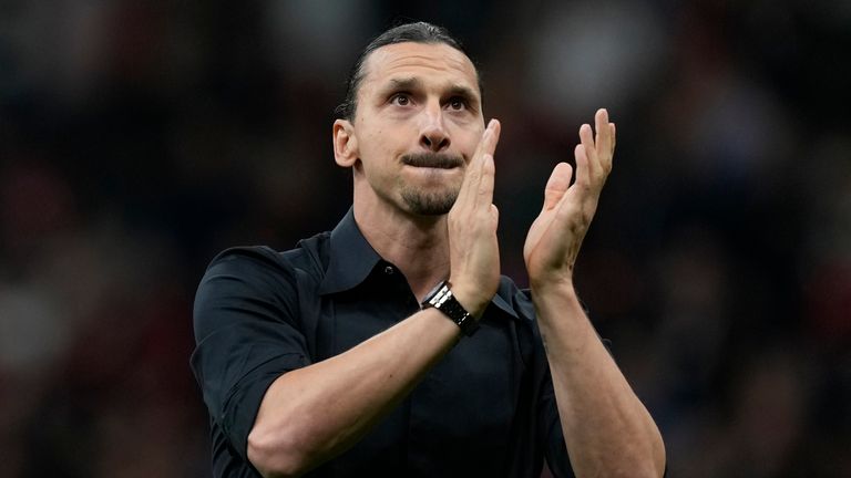 Ibrahimovic was visibly moved to tears while addressing fans at the San Siro