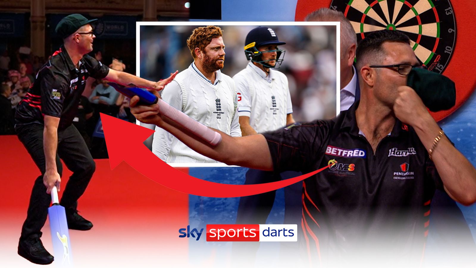 Damon Heta winds up the Blackpool crowd by reminding them of the Ashes