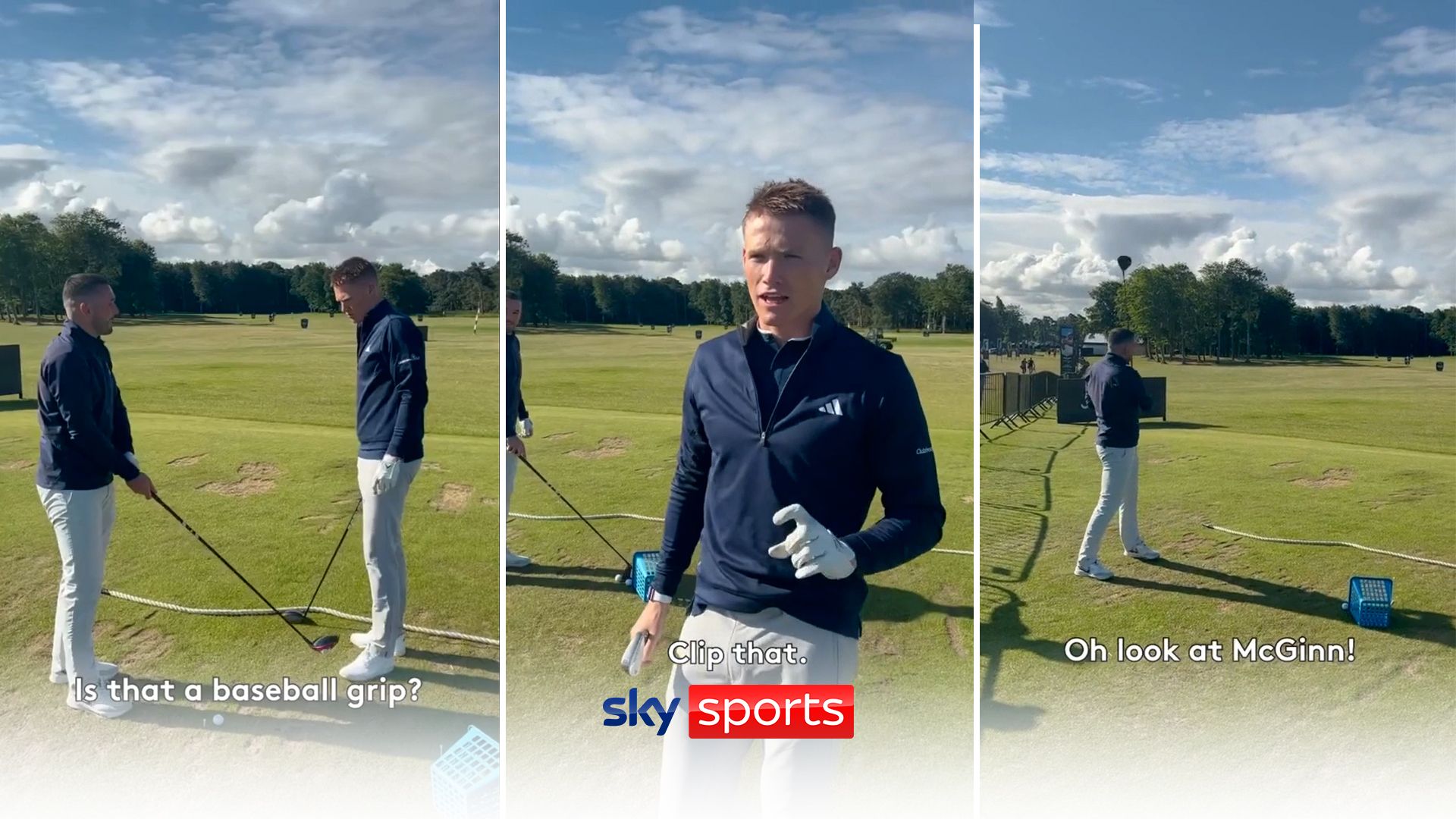 'Is that a baseball grip?' | McGinn and McTominay warm up for Scottish Open Pro-AM