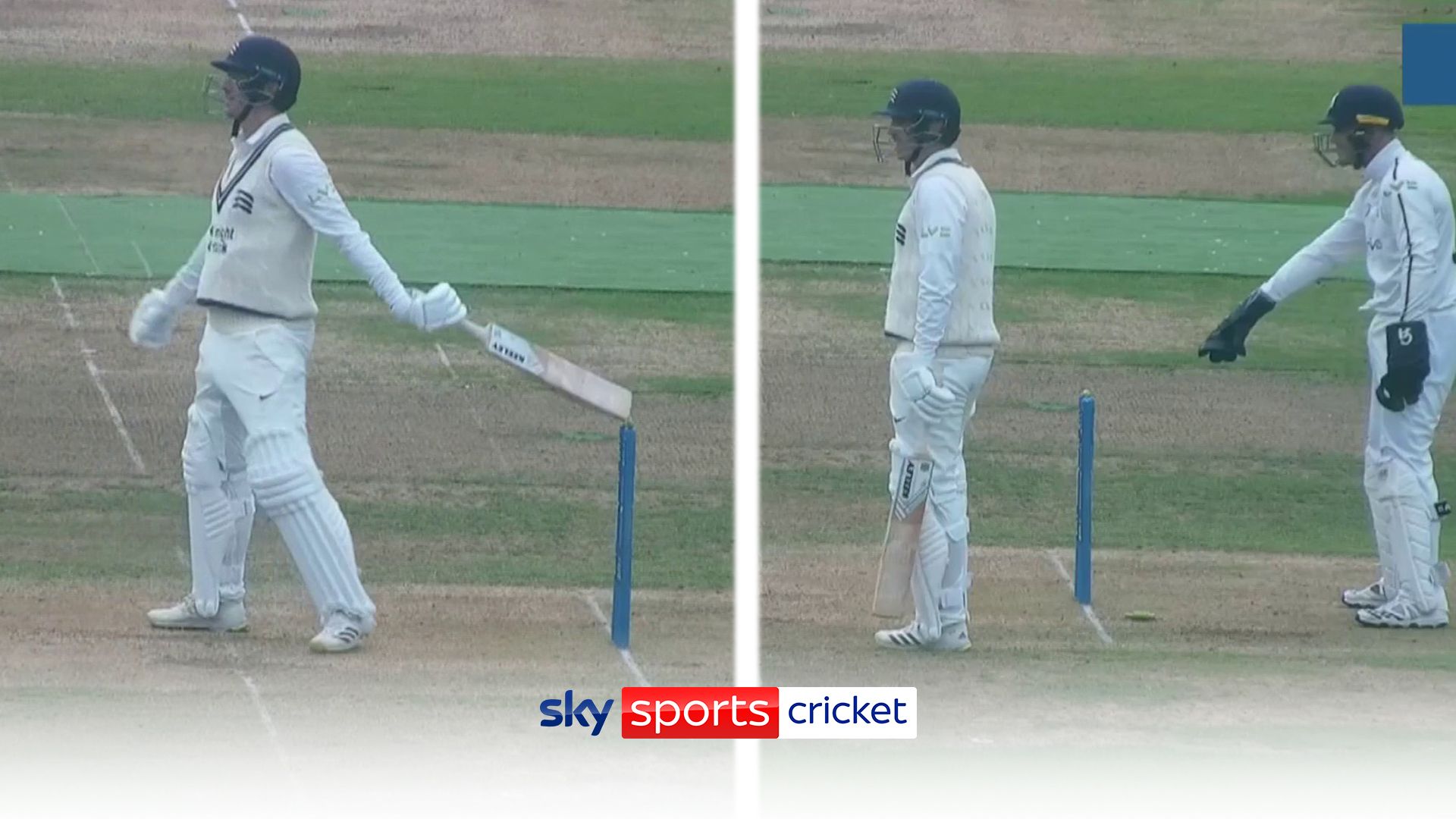 When you hit a six and still get out... nightmare for Middlesex skipper!