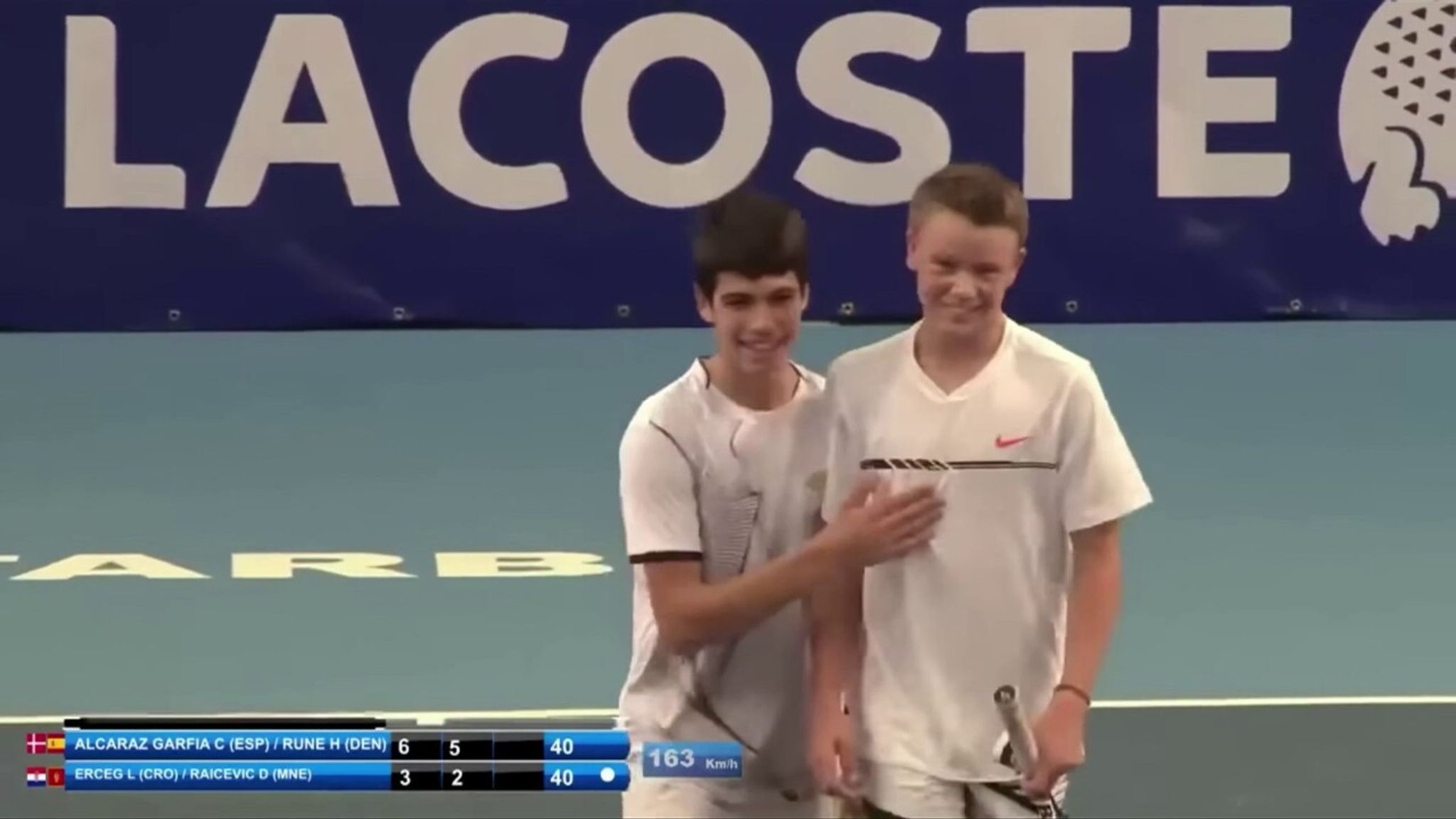 Carlos Alcaraz and Holger Rune play together at 14 years old Tennis News Sky Sports