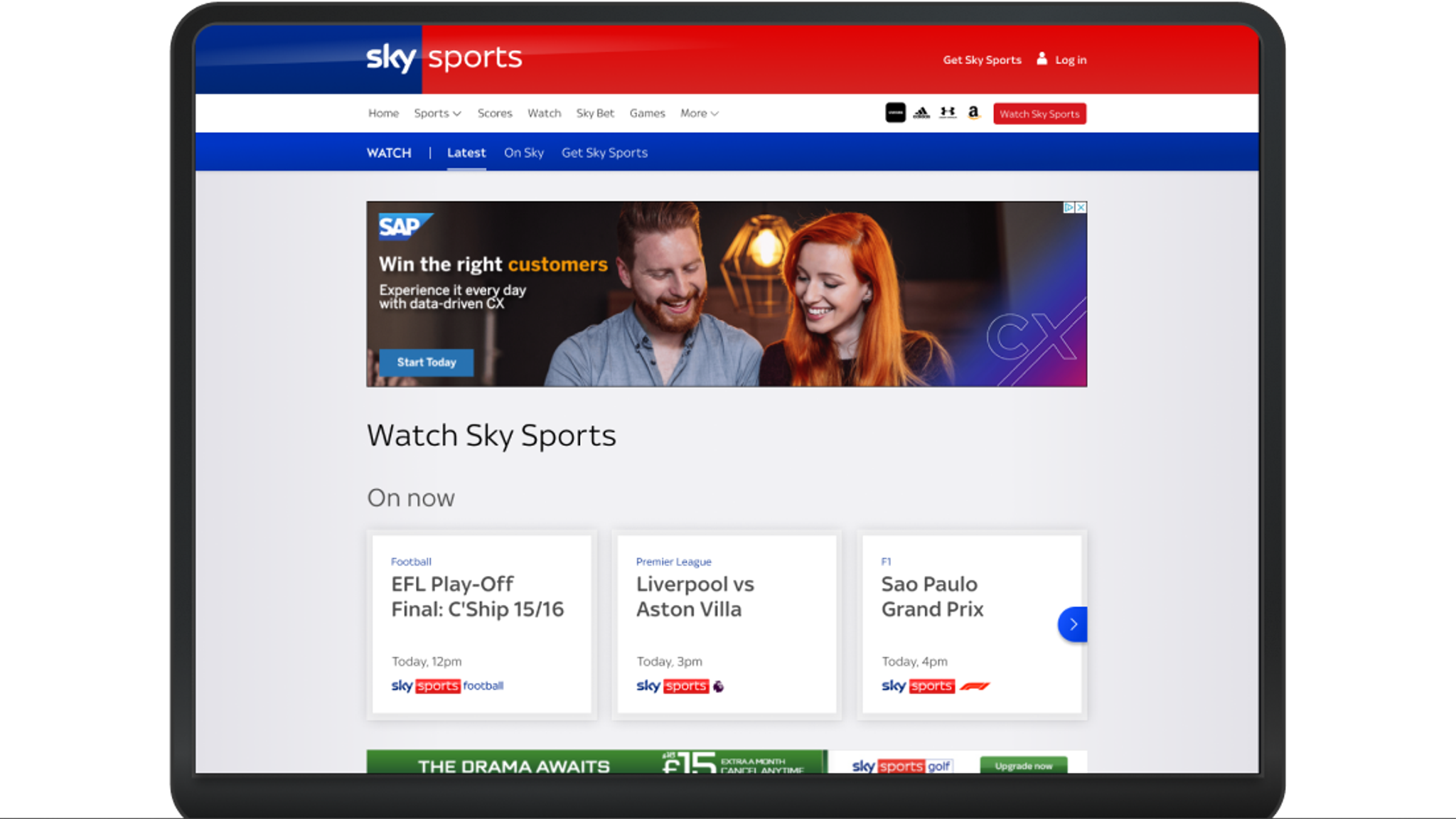 Watch all the best Sky Sports video and watch channels online in a new