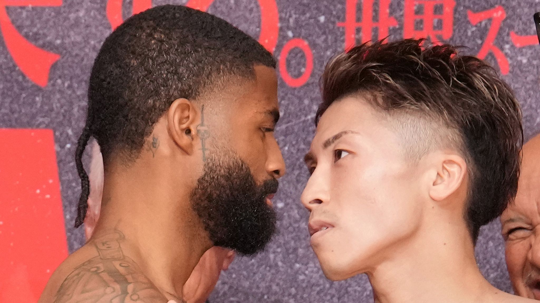 Stephen Fulton and Naoya Inoue went face-to-face at the weigh-in ahead of  their unified super-bantamweight title fight