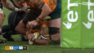 Valetini burrows over to level for the Wallabies