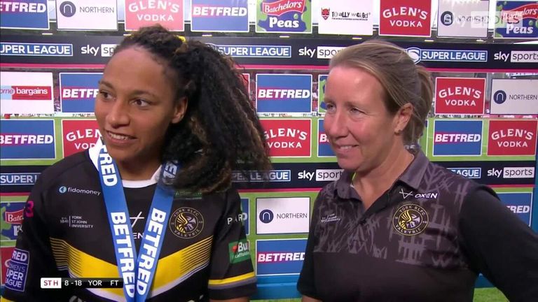 York Valkyrie director of rugby Lindsay Anfield and player of the match Elisa Akpa were delighted following their 18-8 win over St Helens in the Women's Super League