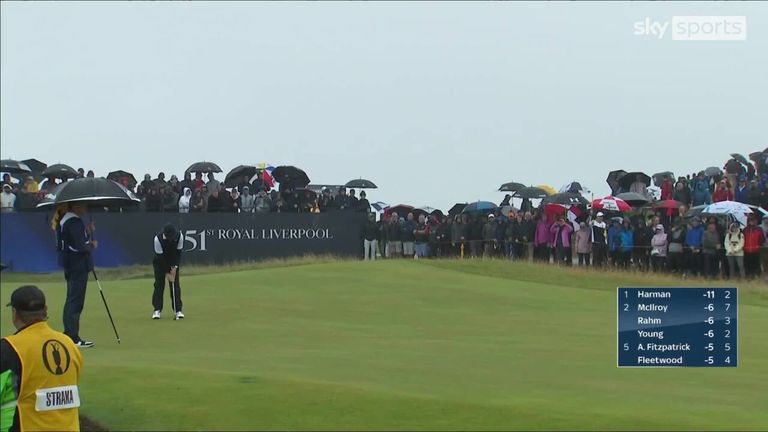 Tommy Fleetwood holes a long birdie putt to ignite his final round at The Open