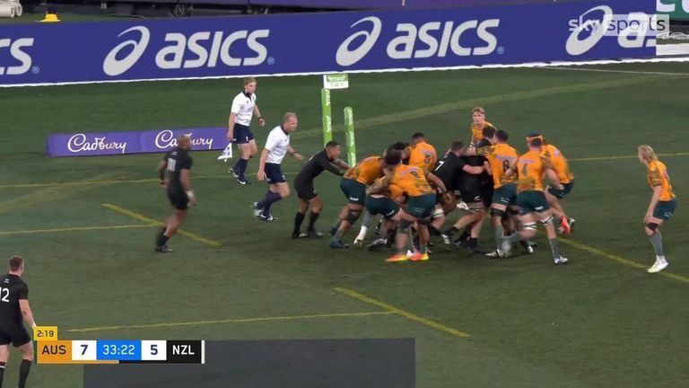 Codie Taylor scored for New Zealand after a dominant driving maul against the Australian pack