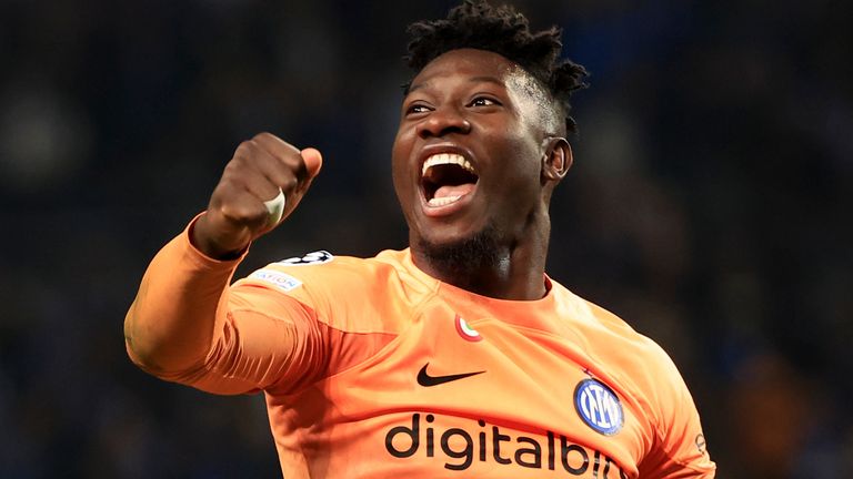 Inter Milan's goalkeeper Andre Onana
