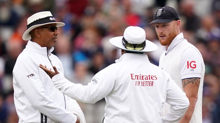 Ben Stokes was told by the umpires that it was too dark for Mark Wood to continue bowling 