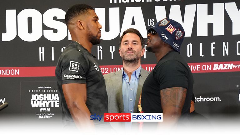 Anthony Joshua and Dillian Whyte faced off ahead of their heavyweight rematch at The O2 in London on August 12.