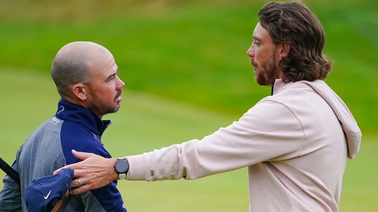 Brian Harman played alongside Tommy Fleetwood during his third round at The Open
