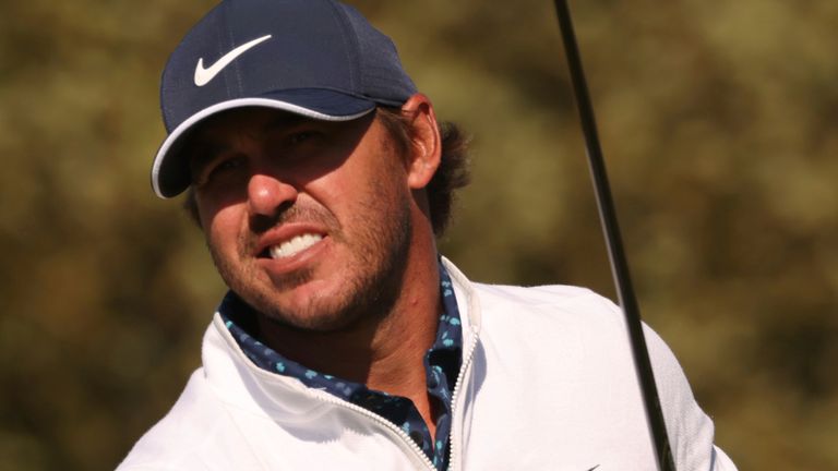 United States' Brooks Koepka plays his tee shot on the 5th hole during a practice round for the British Open Golf Championships at the Royal Liverpool Golf Club in Hoylake, England, Monday, July 17, 2023. The Open starts Thursday, July 20. (AP Photo/Peter Morrison)