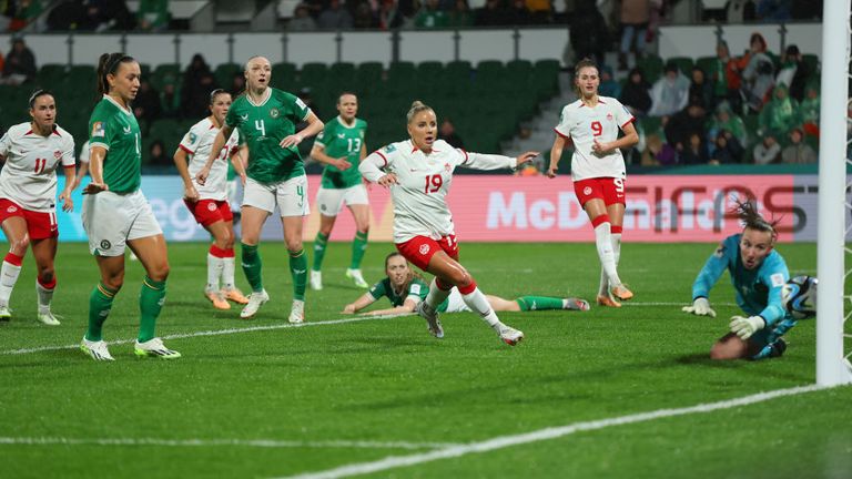 Ireland's Megan Connolly scored an own goal on the stroke of half-time to give Canada the equaliser