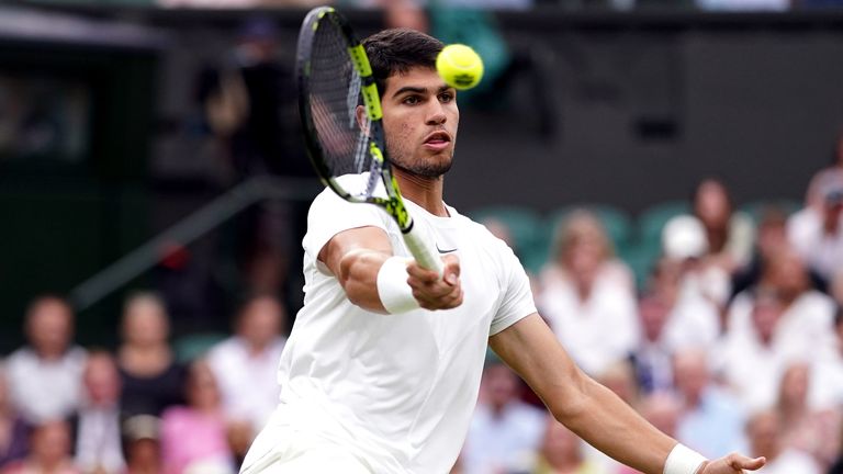 Wimbledon: Carlos Alcaraz wins unexpected four-set thriller against ...