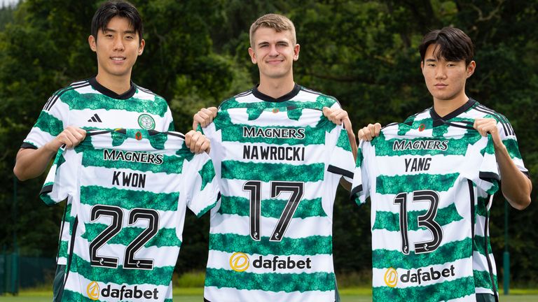 Celtic unveil the signing of Hyeokkyu Kwon, Maik Nawrocki and Hyunjun Yang