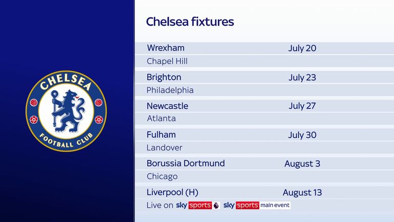 Chelsea's pre-season fixtures