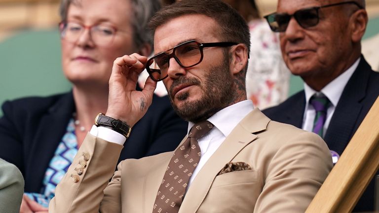 David Beckham in the royal box of centre court on day three of the 2023 Wimbledon Championships at the All England Lawn Tennis and Croquet Club in Wimbledon. Picture date: Wednesday July 5, 2023.